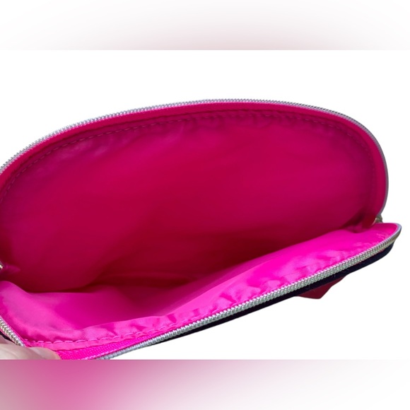 ESTEE LAUDER Red Pink Zipper Makeup Bag Cosmetic Bag Pouch - Picture 3 of 4